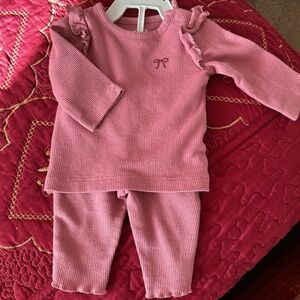 Pink Kids Pajamas with Ruffle Detail